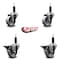 Service Caster 3'' Semi Steel Wheel Swivel 1'' Expanding Stem Caster Set 2 Brakes, 4PK SCC-EX20S315-SSR-2-PLB-2-1 - alternate 3